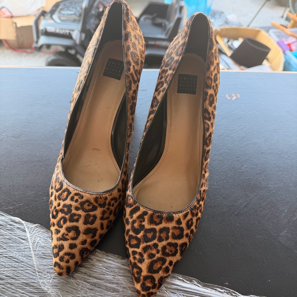 White House Black Market Leopard Print Heels
